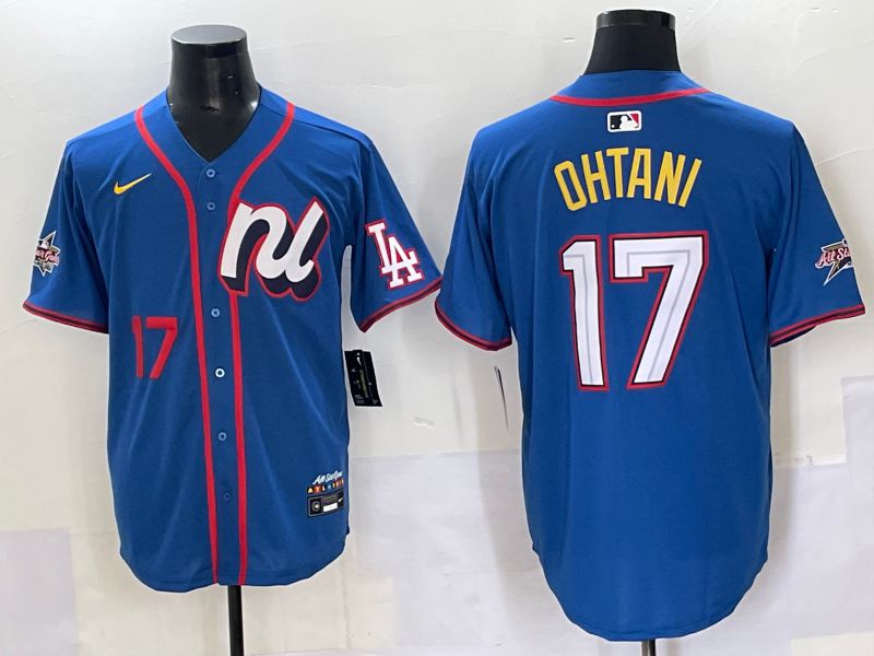 Men 2025 Los Angeles Dodgers #17 Ohtani Blue All star Nike MLB Jersey style 4->los angeles dodgers->MLB Jersey